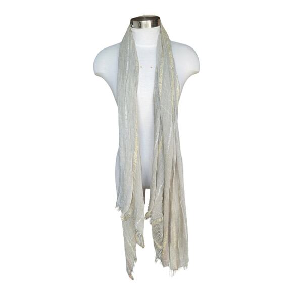 Metallic Knit Scarf Made in France OS - Picture 2 of 4